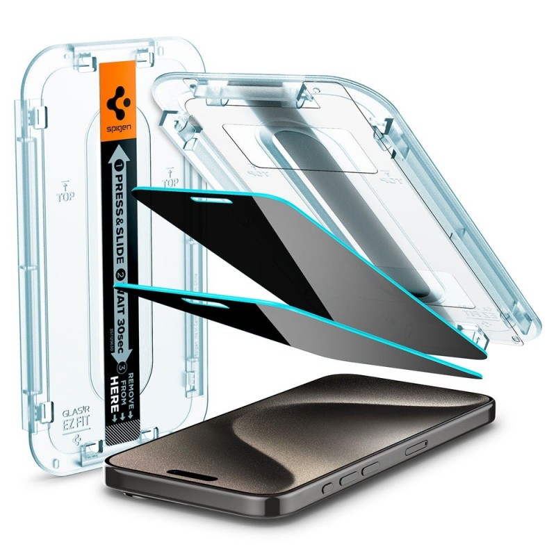 GLAS.tR EZ Fit  Privacy Spigen iPhone 15 Pro Max / Pro