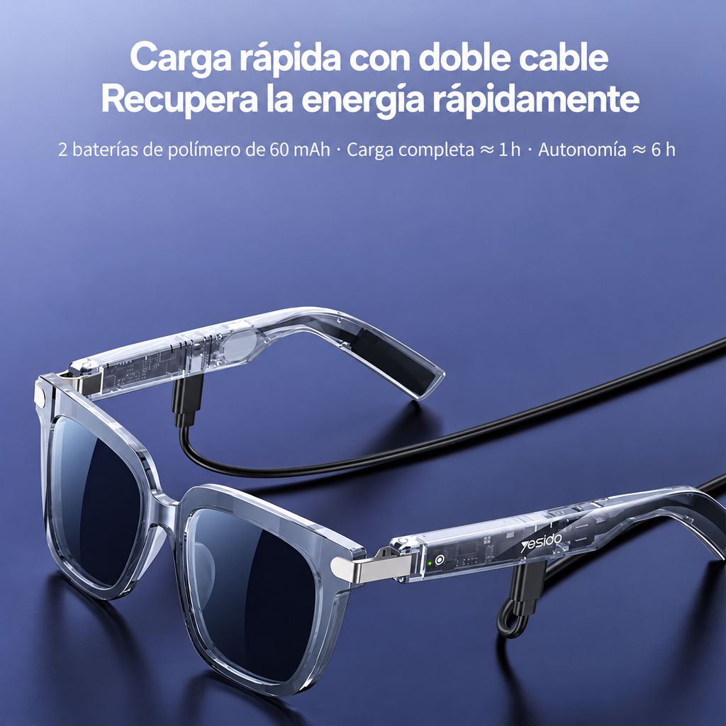 Lentes de sol inteligentes Yesido con Bluetooth e IP54