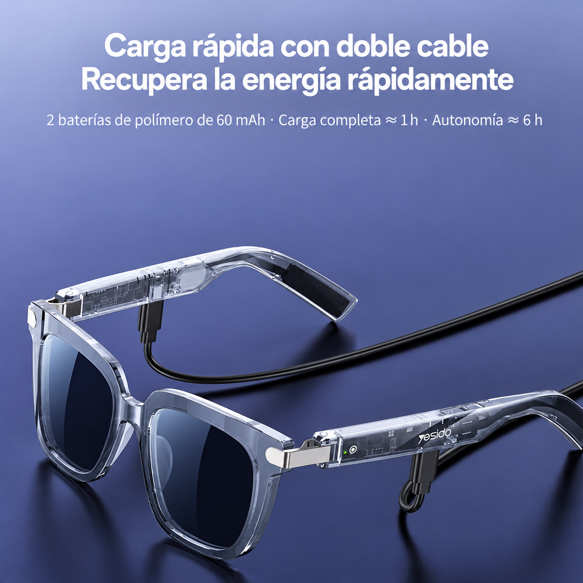 Lentes de sol inteligentes Yesido con Bluetooth e IP54