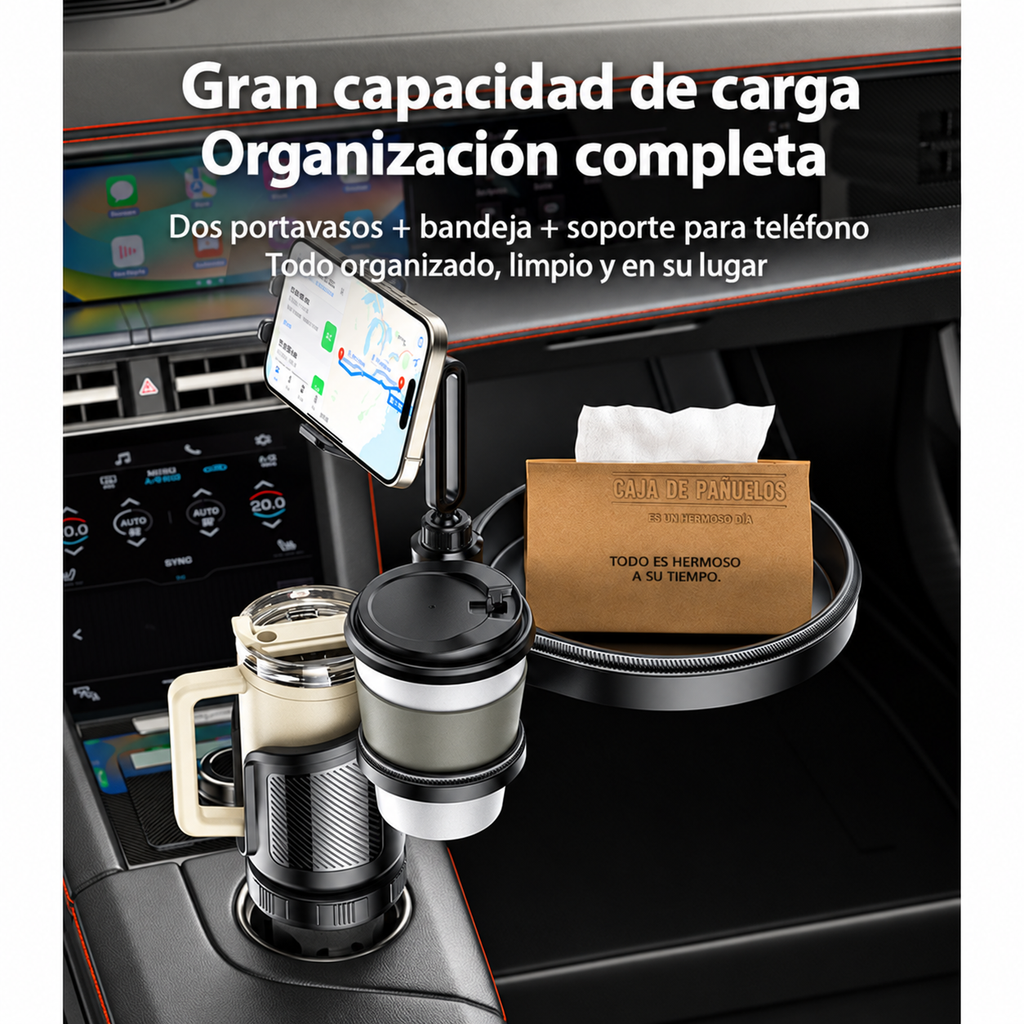 Organizador para carro YESIDO 4 en 1 con soporte para teléfono