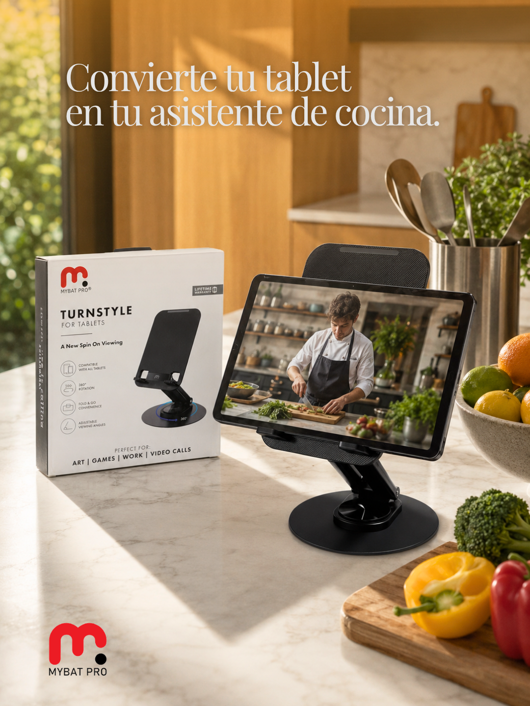 MyBat Pro TurnStyle – Stand Giratorio 360° para Tablet y iPad