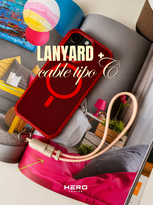 Lisen Lanyard 2 en 1 para Muñeca + Cable de Carga Tipo C 60W