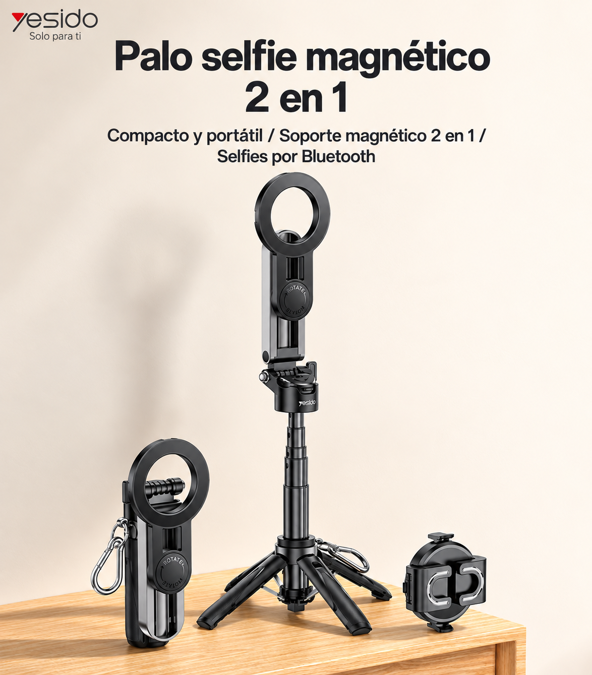 Yesido SF31: palo selfie y trípode MagSafe