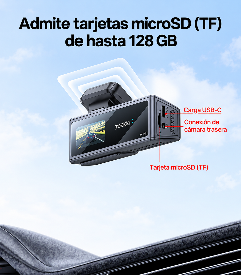 Cámara para carro Yesido KM22 Dual Dash Cam Full HD