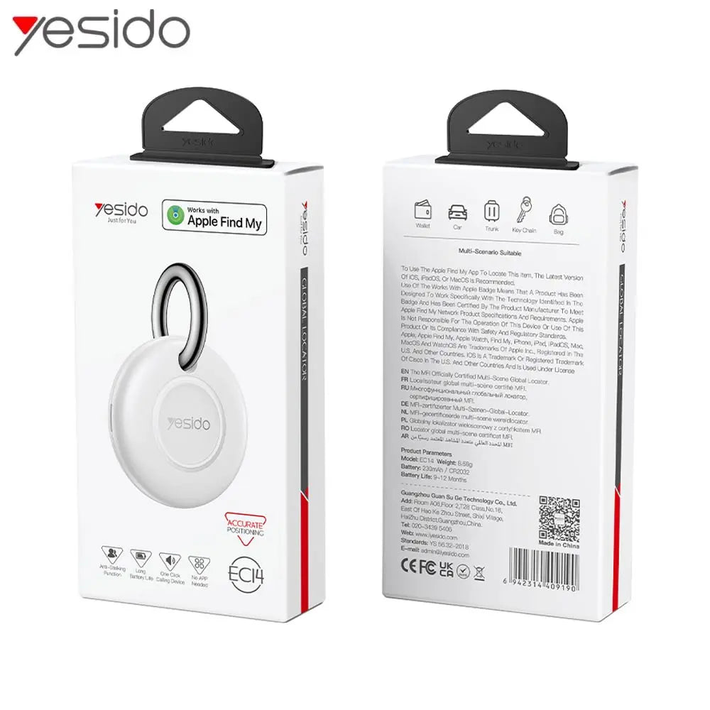 Localizador GPS YESIDO EC14 Compatible con Apple Find My