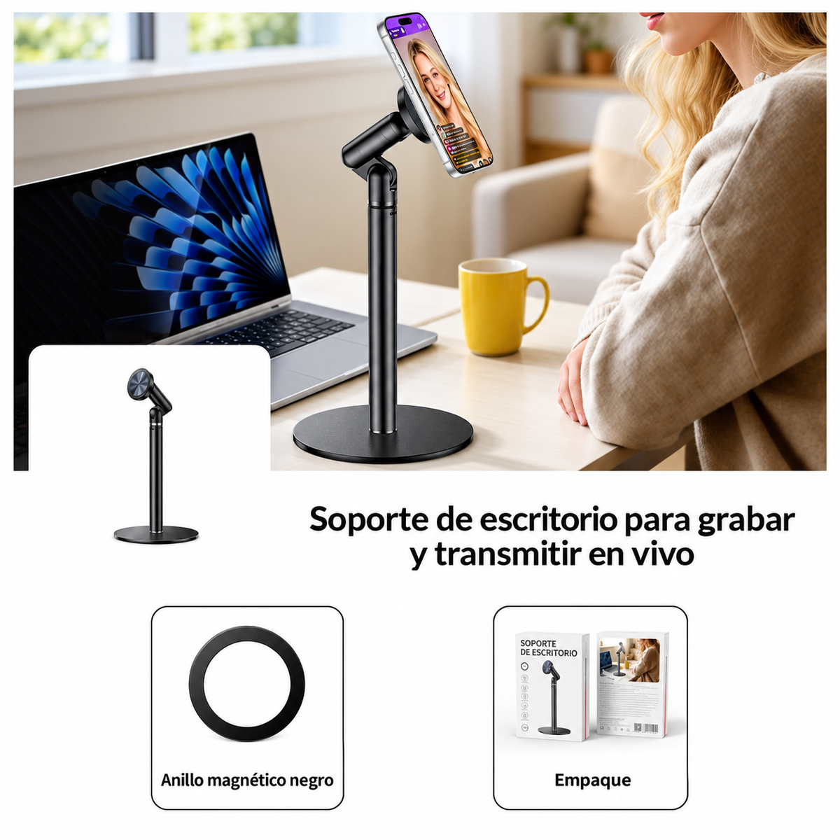 Soporte magnético MagSafe para teléfono YESIDO con giro de 360°