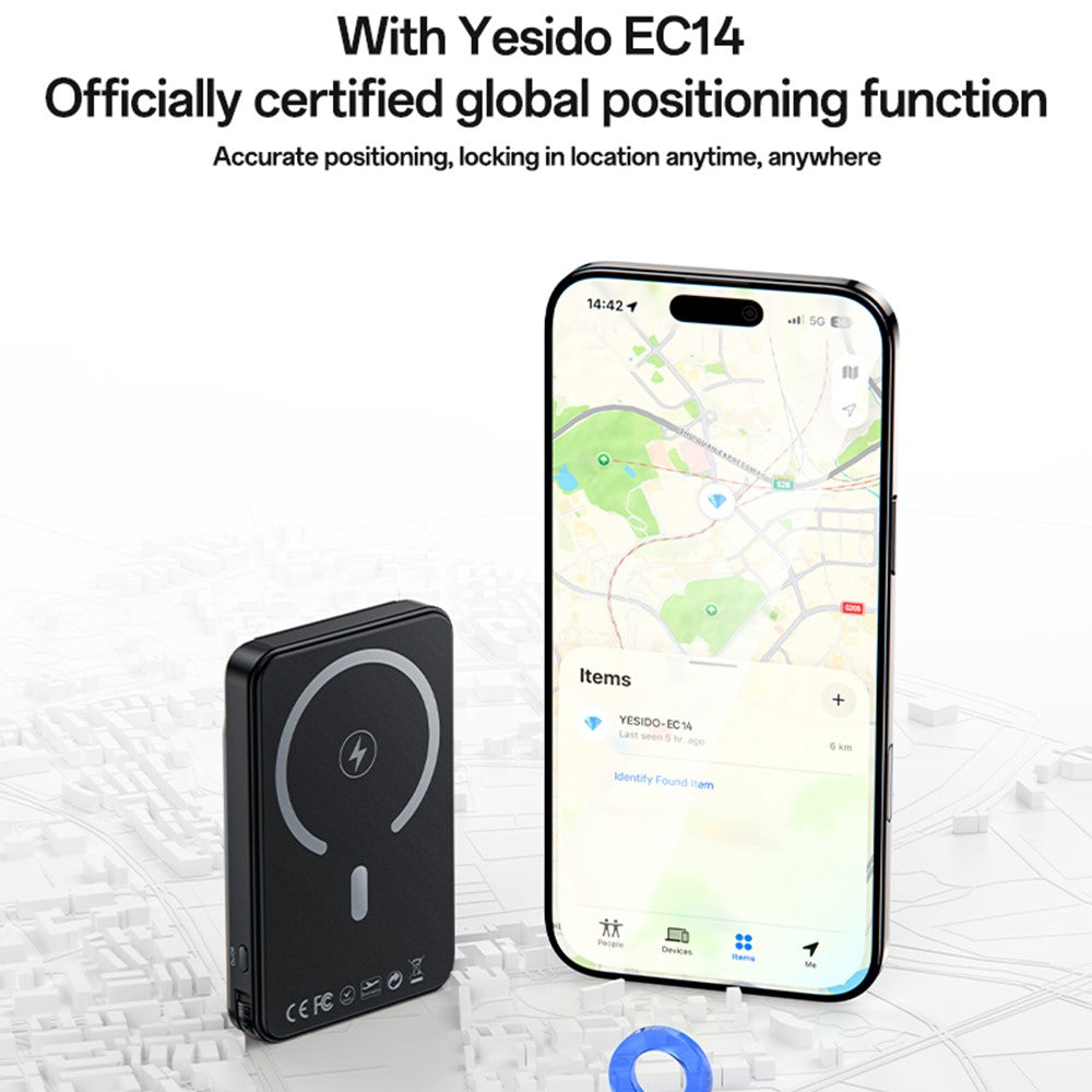 Yesido YP93 Power Bank 5,000 mAh Magsafe + wallet + apple find my