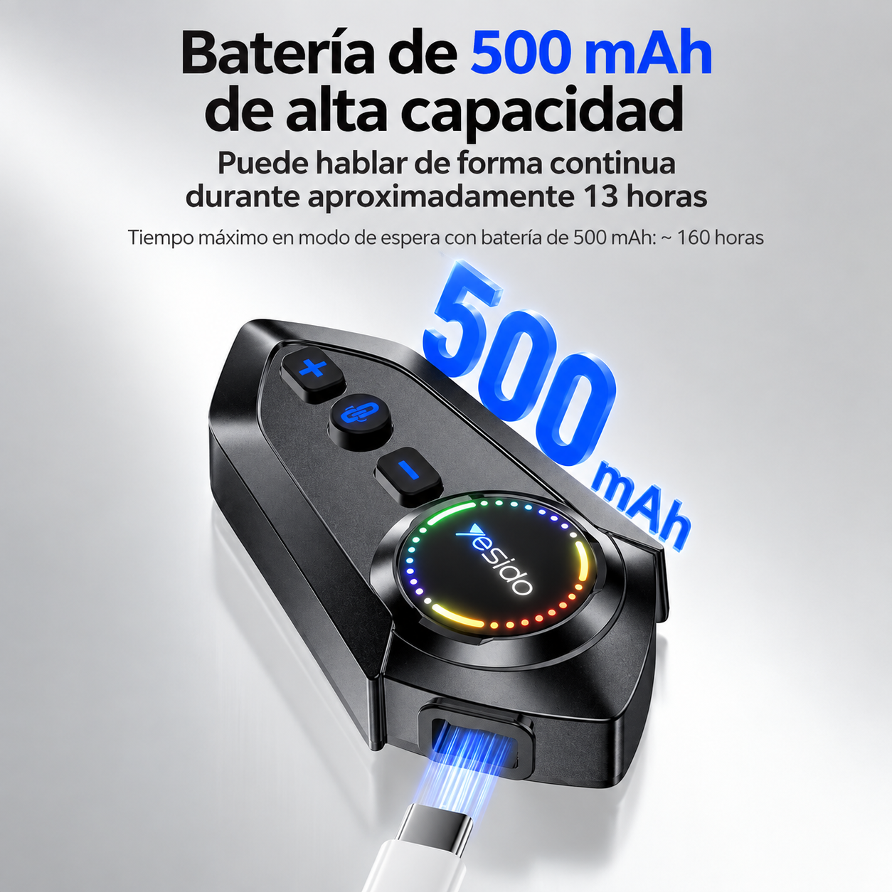Intercomunicador Bluetooth para Casco de Moto YESIDO VC19 con Radio FM
