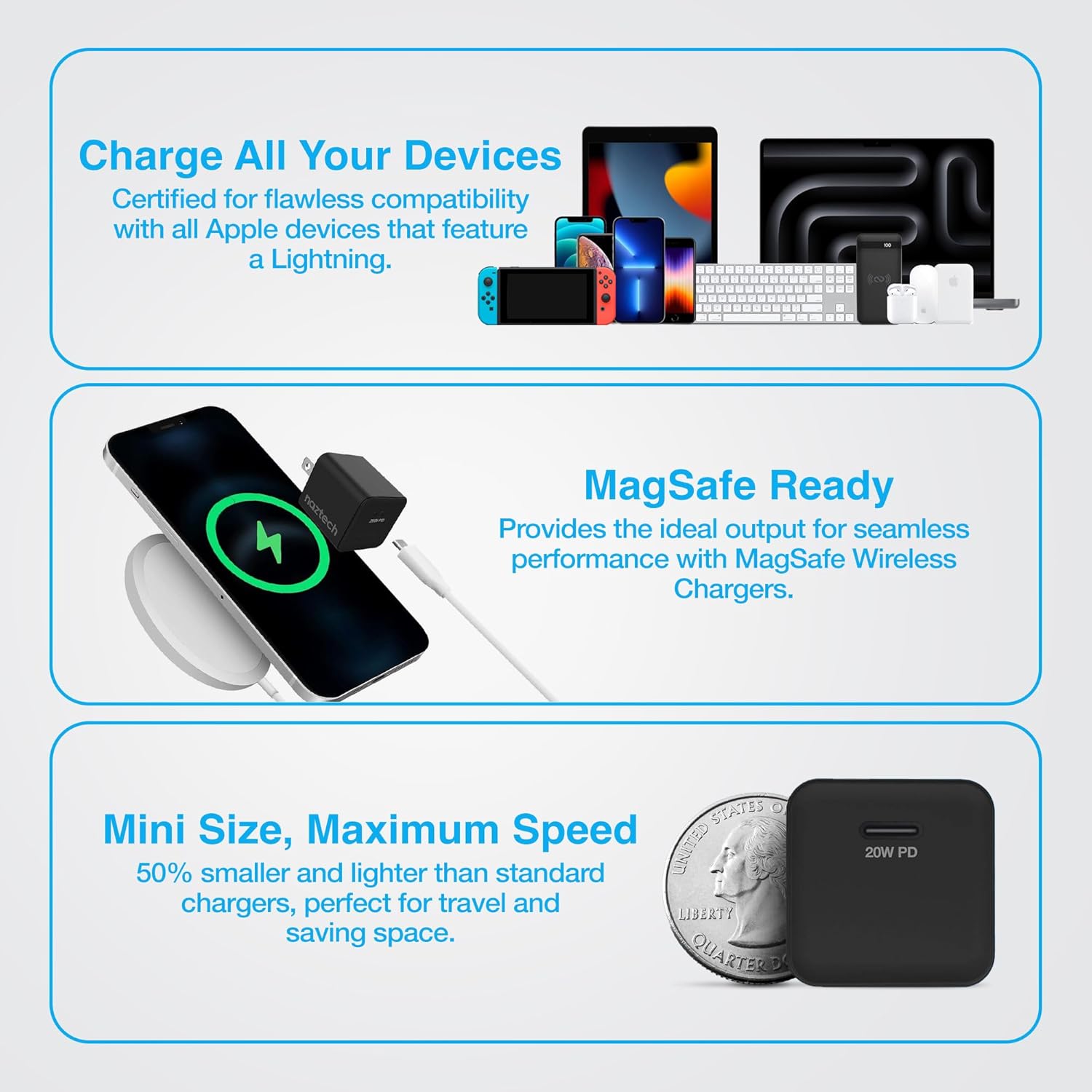 Naztech Cubo Pared 20w USB-C