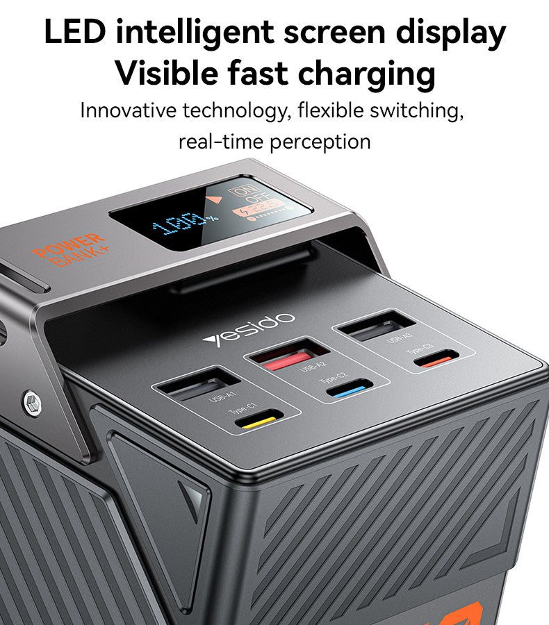Power Bank 50,000mAh PD 20W, SCP 22.5W con Pantalla LED y 6 Puertos