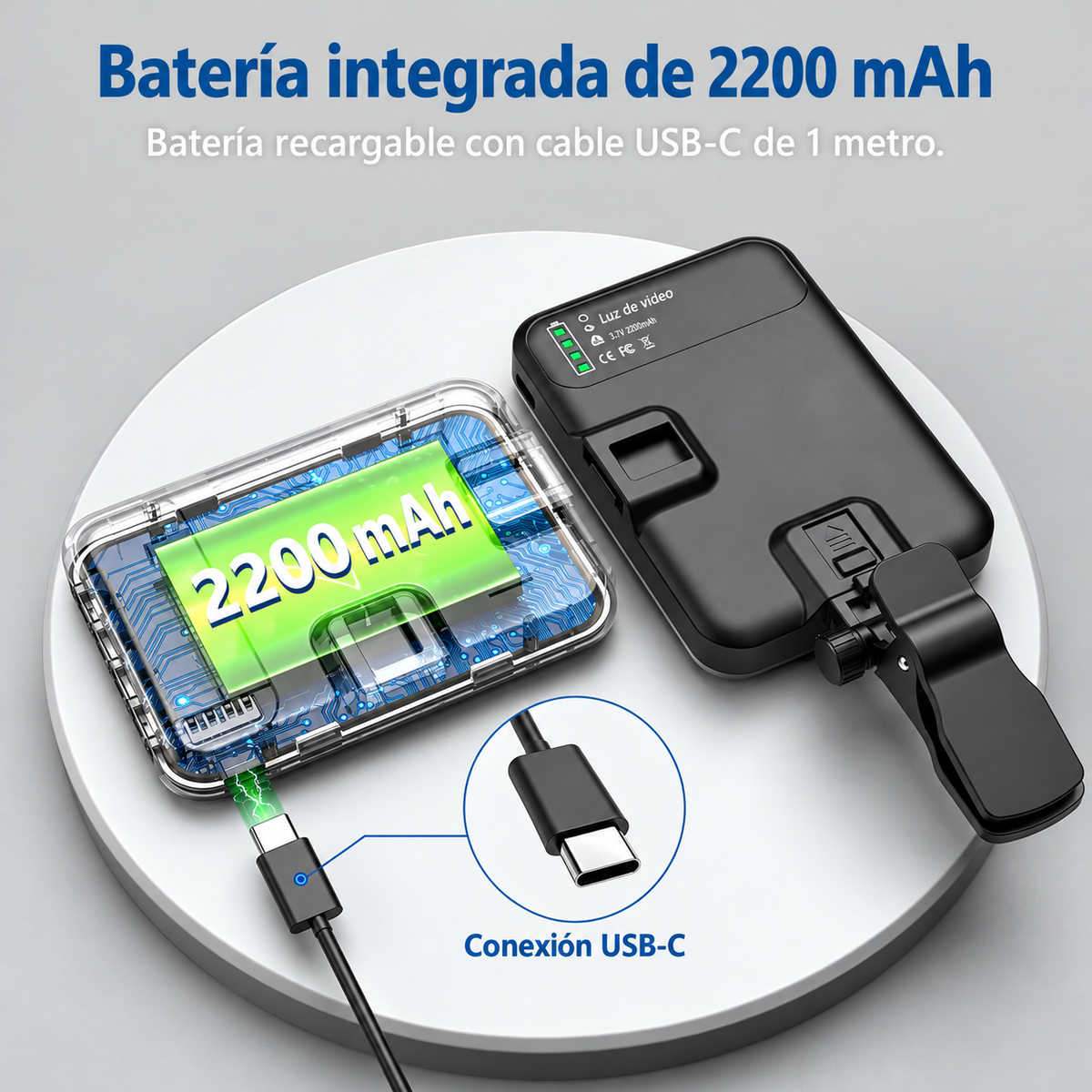 Luz LED Yesido para selfies y fotografía con 3 modos