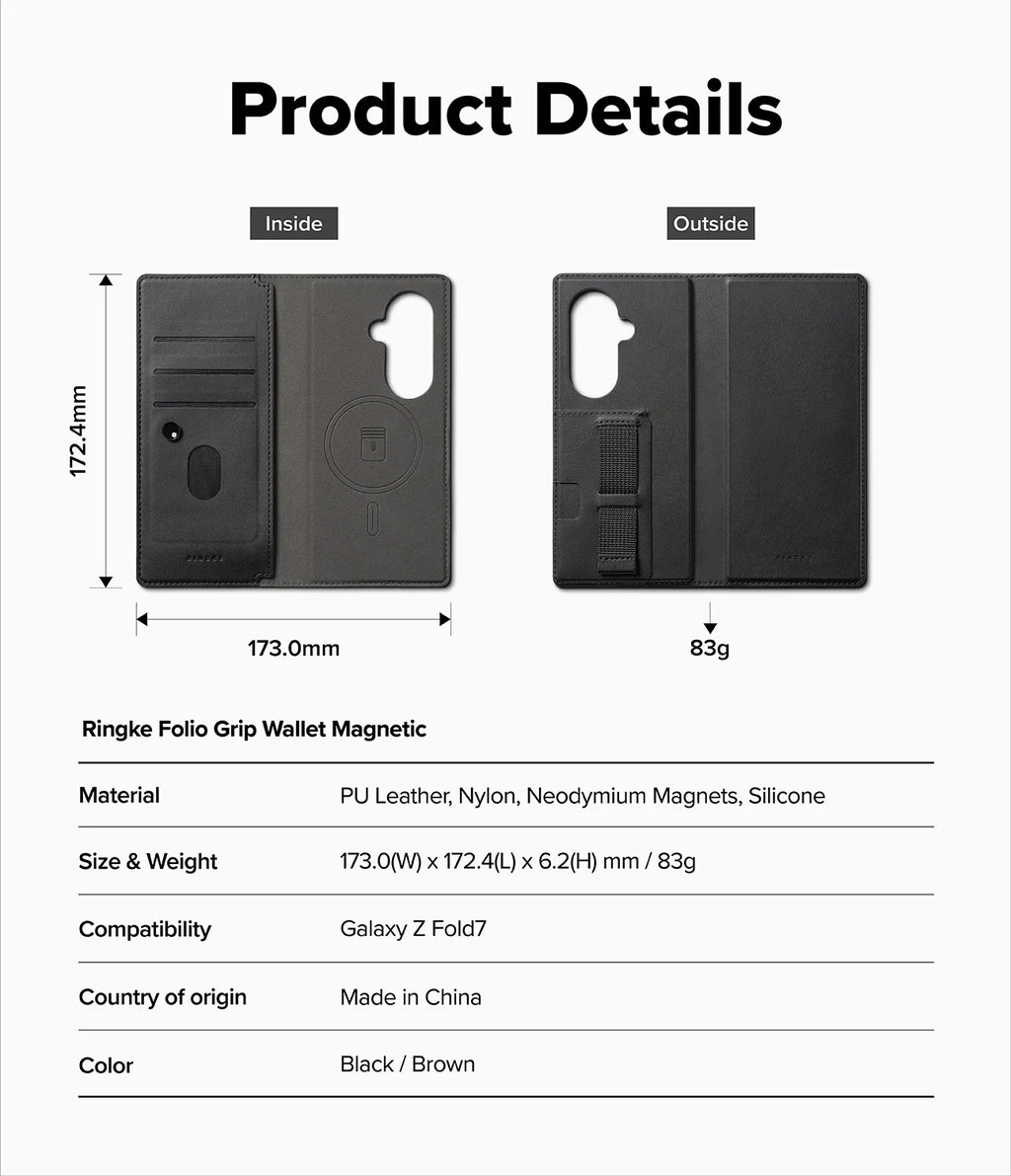 Folio Grip Wallet Magnetic Ringke Galaxy Z Fold 7