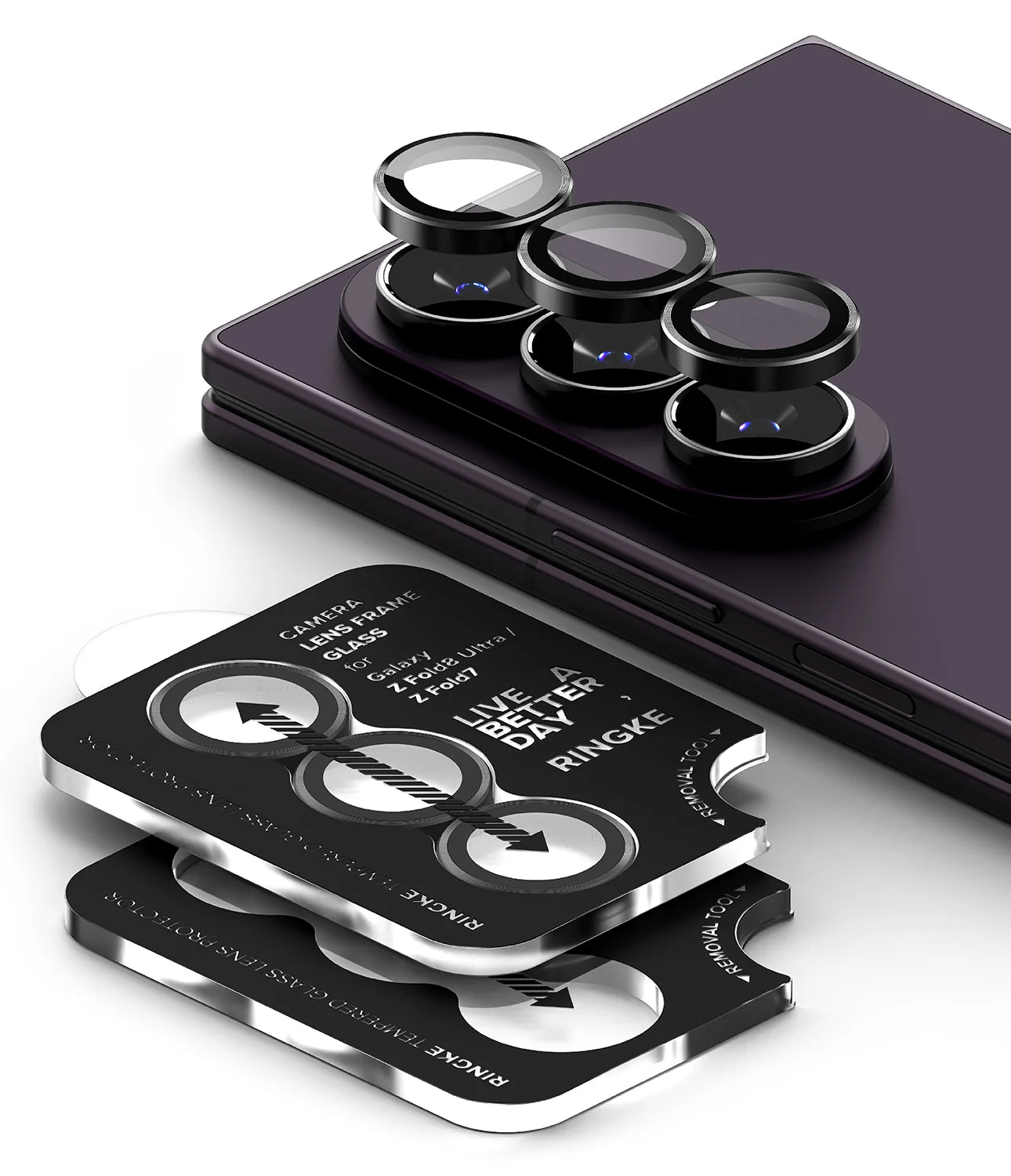 Ringke Protector de Cámara Galaxy Z Fold 8 Ultra | Z fold 7 – Vidrio Templado 9H Pack x2