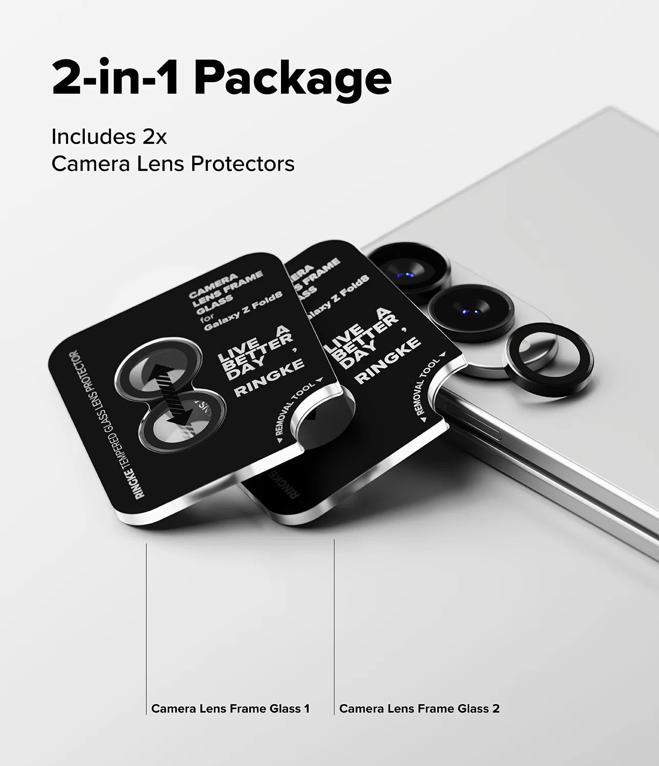 Ringke Camera Lens Frame Glass Galaxy Z Fold 8 – Protector Lente (2 Pack)
