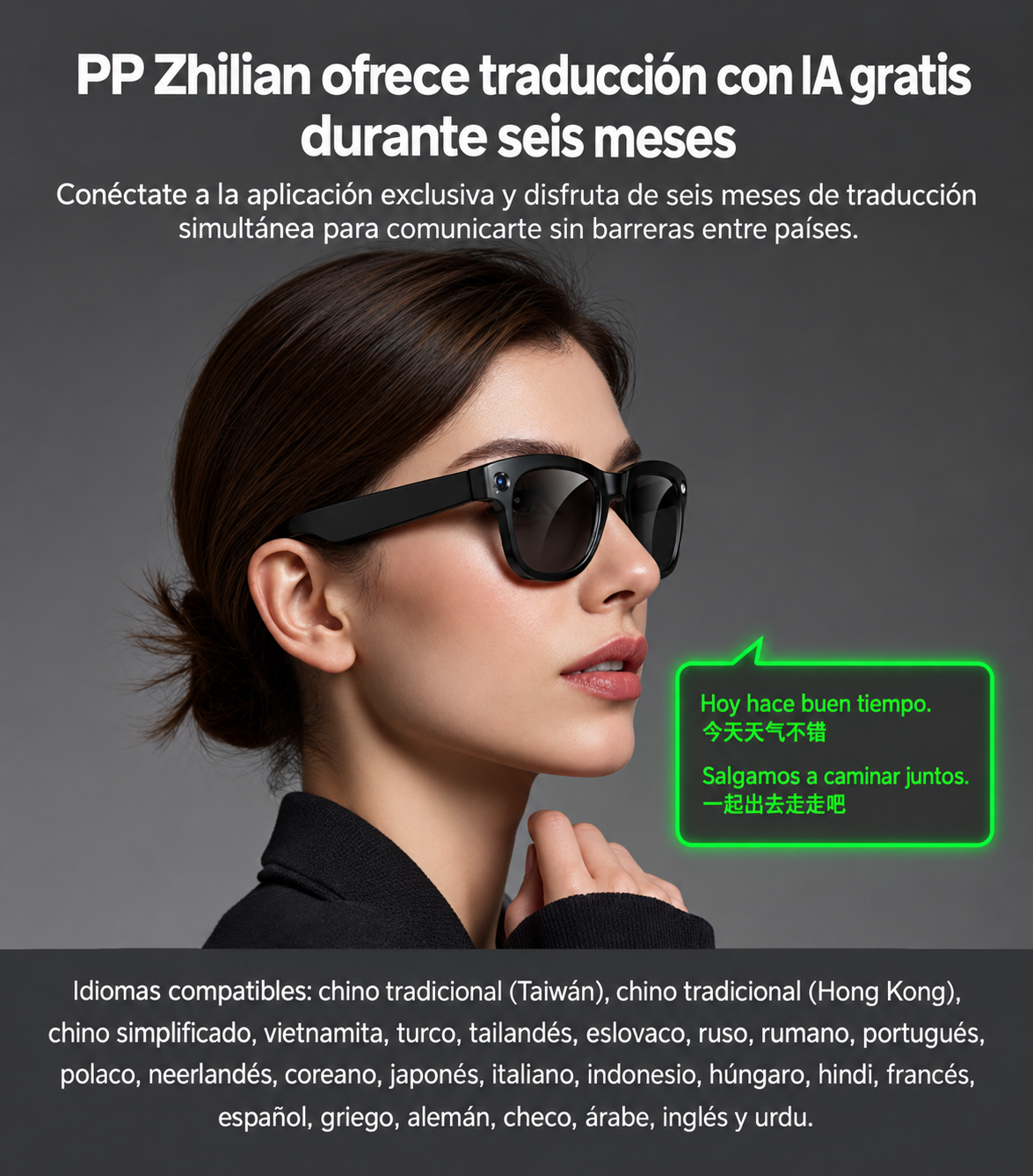 Gafas inteligentes YESIDO con IA, cámara de 8 MP y traductor