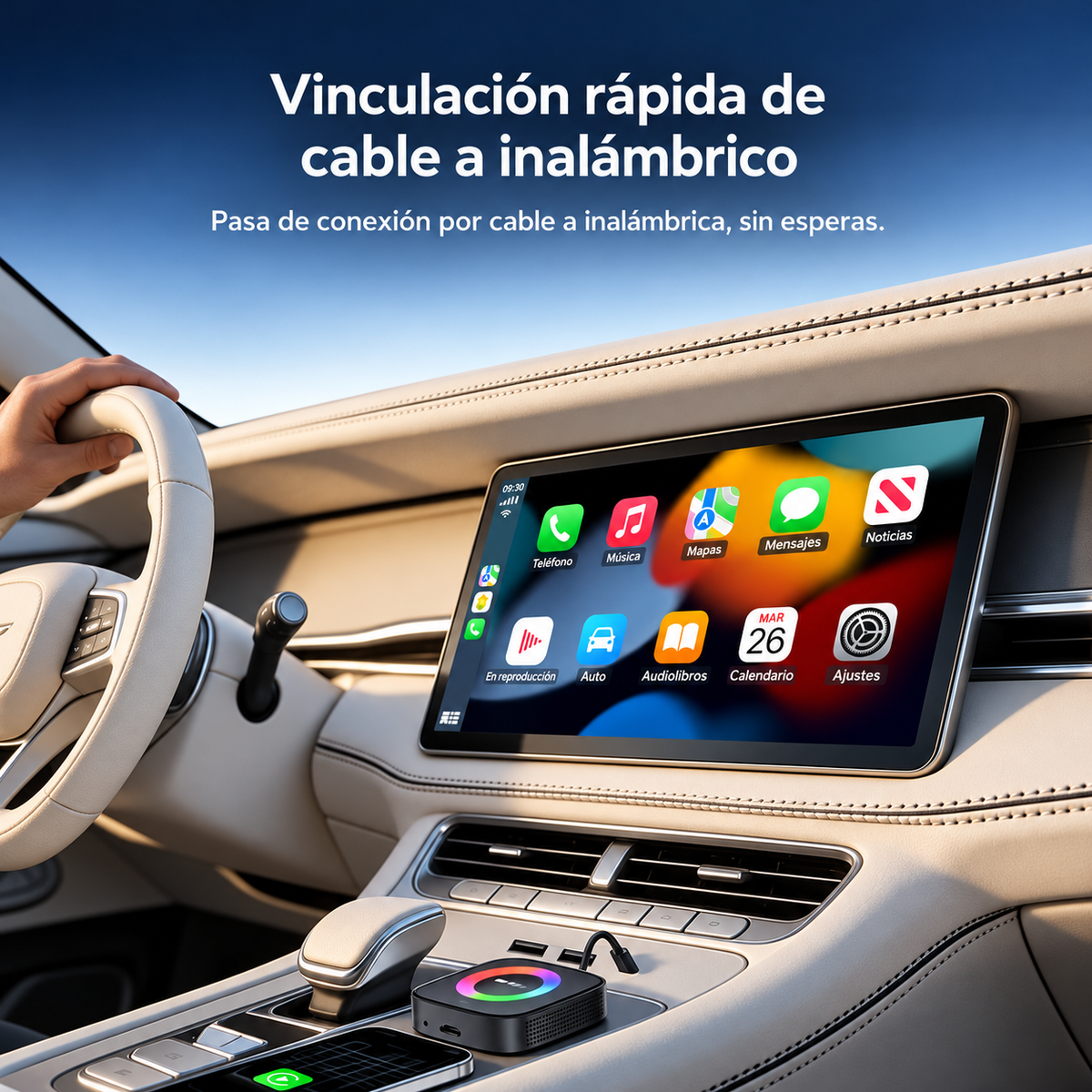 YESIDO KM22 Smart Box con CarPlay y Android Auto inalámbricos