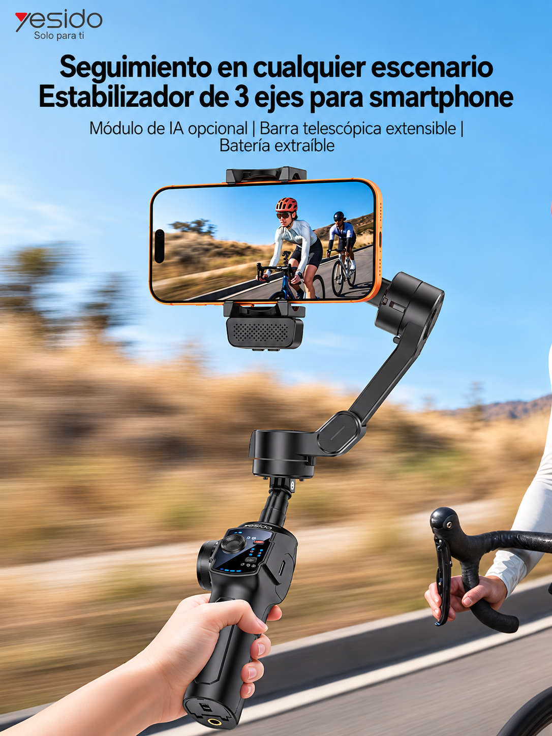 YESIDO SF32 Pro: gimbal estabilizador con varilla telescópica
