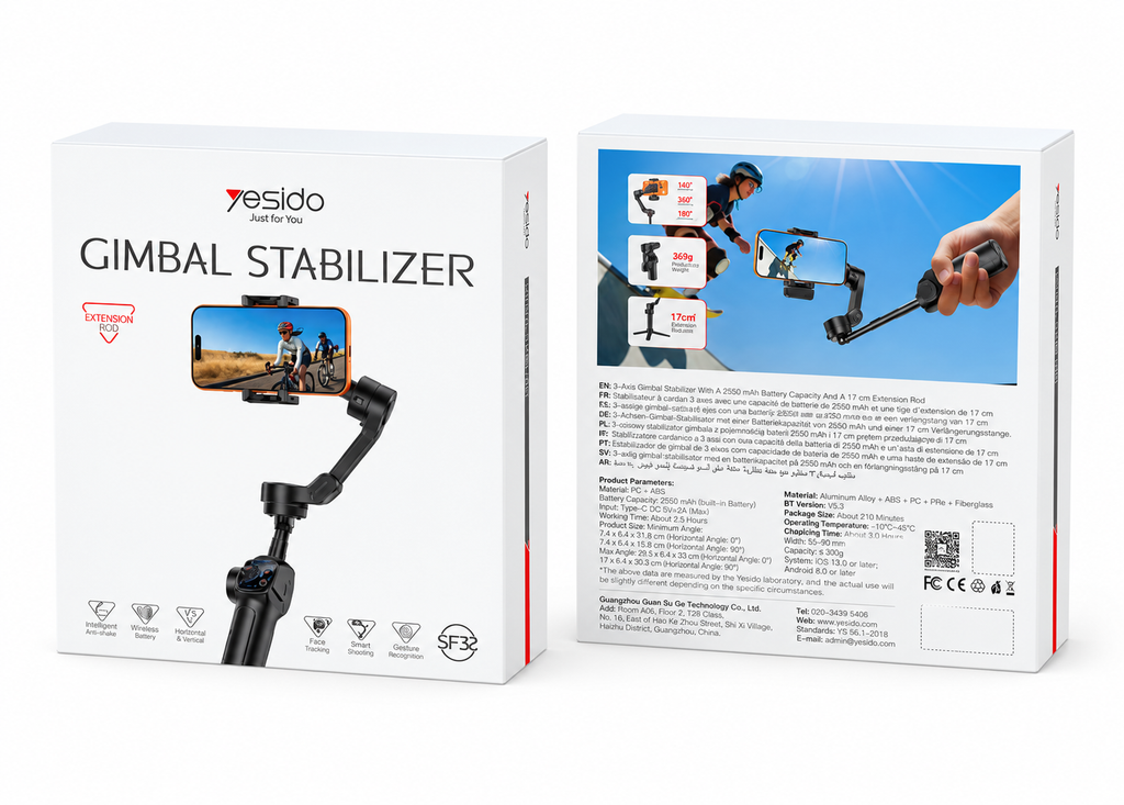 YESIDO SF32 Pro: gimbal estabilizador con varilla telescópica