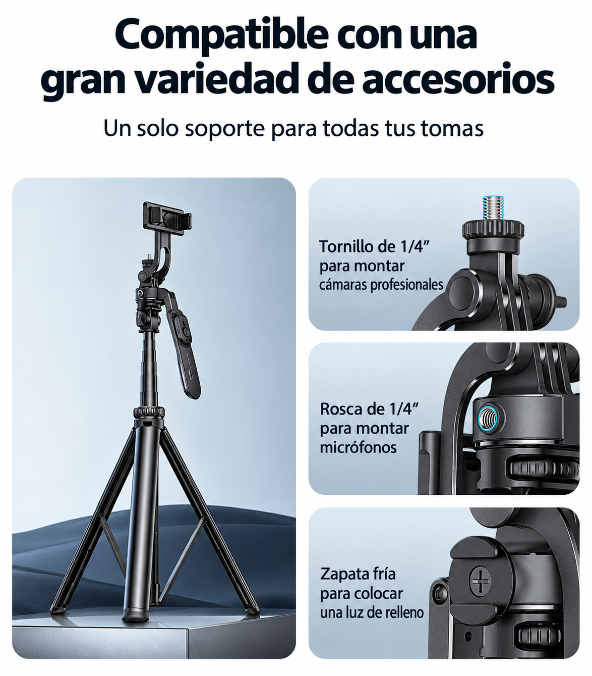 Selfie con trípode Yesido SF17 con control Bluetooth