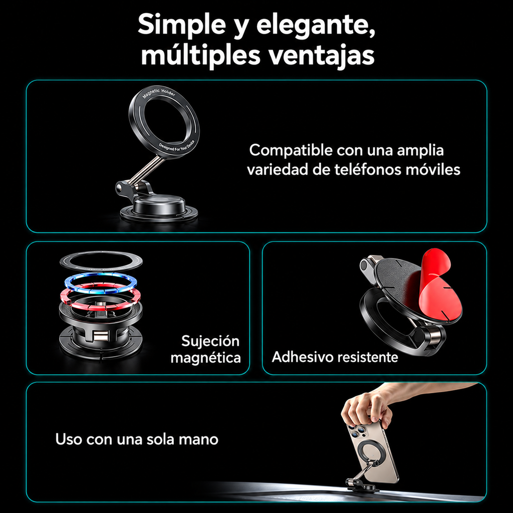 Soporte magnético Yesido para carro compatible con MagSafe 360°