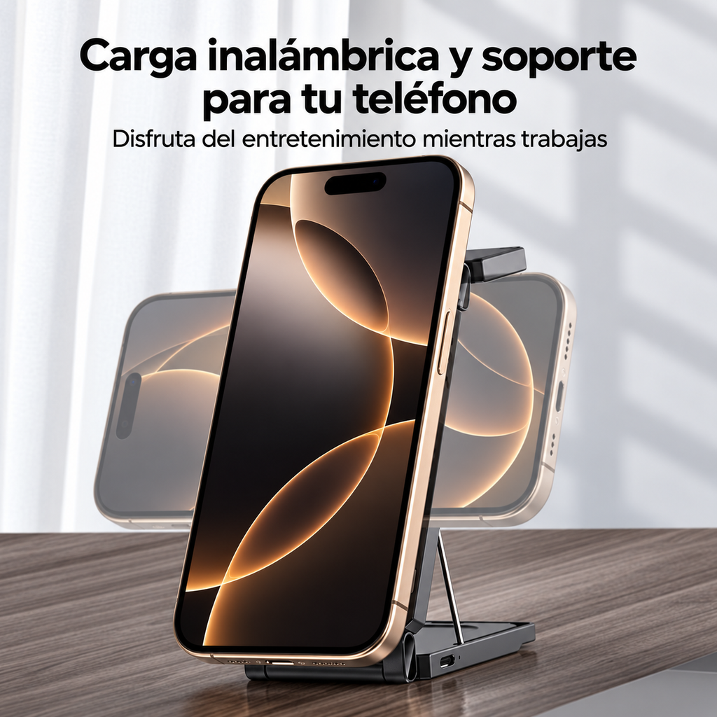 Cargador Inalámbrico Plegable Yesido DS25 3 en 1 para iPhone, AirPods y Apple Watch
