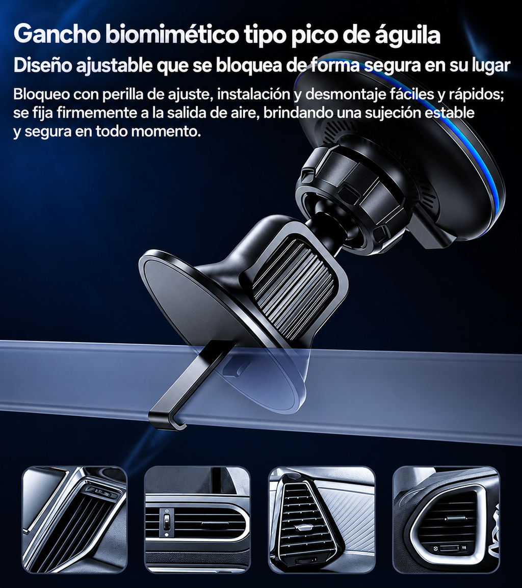 Soporte magnético para carro Yesido C308 con cargador inalámbrico 15 W