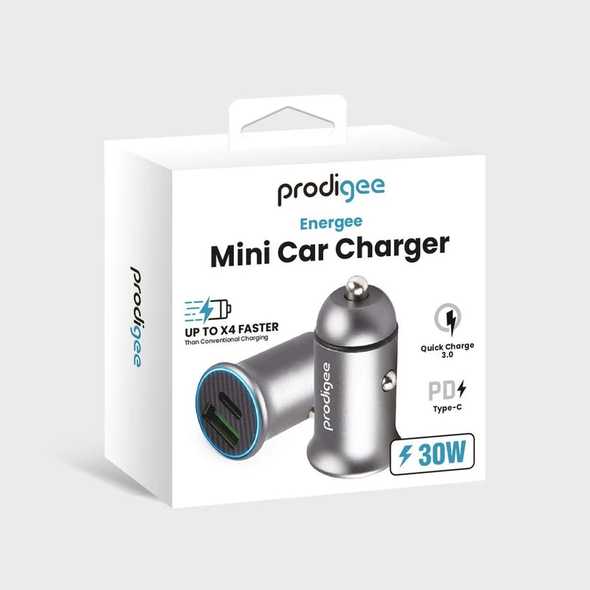 Cargador para carro ProdiGee Mini 30 W de doble puerto