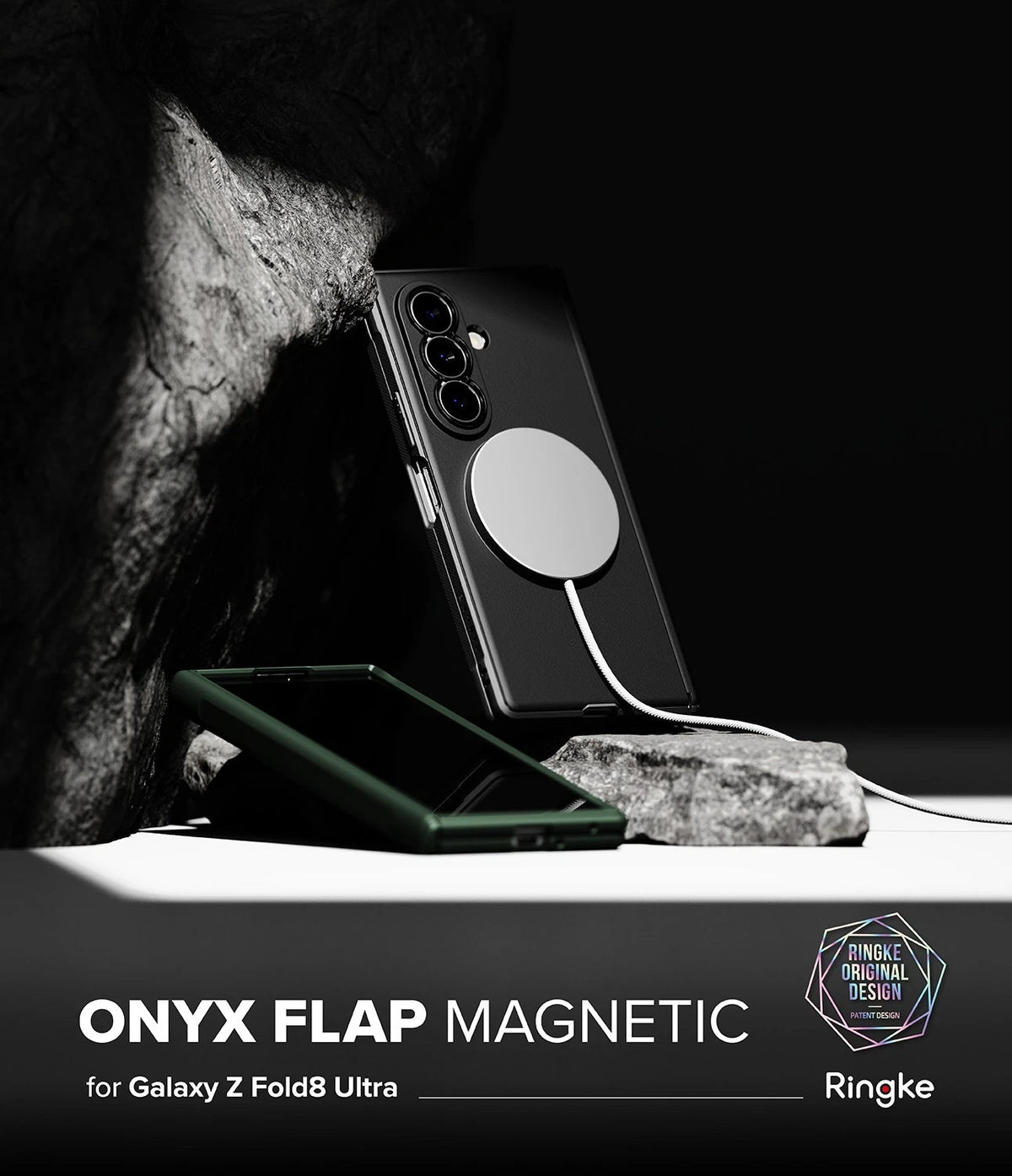 Ringke Onyx Flap Magnetic BLack Galaxy Z Fold 8 Ultra