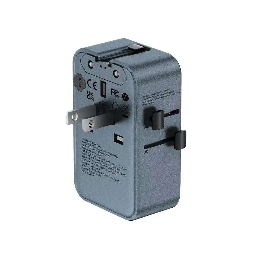 Cargador de Viaje Universal Prodigee Energee Traveler 25W GaN – 4 Puertos USB-C y USB-A