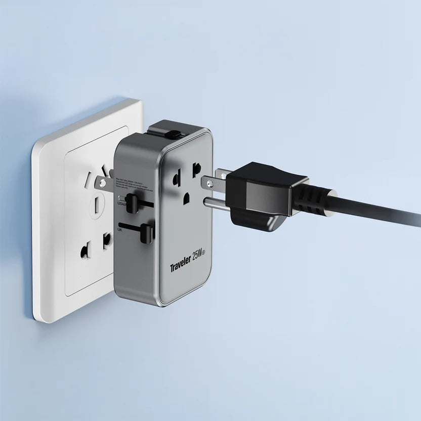 Cargador de Viaje Universal Prodigee Energee Traveler 25W GaN – 4 Puertos USB-C y USB-A